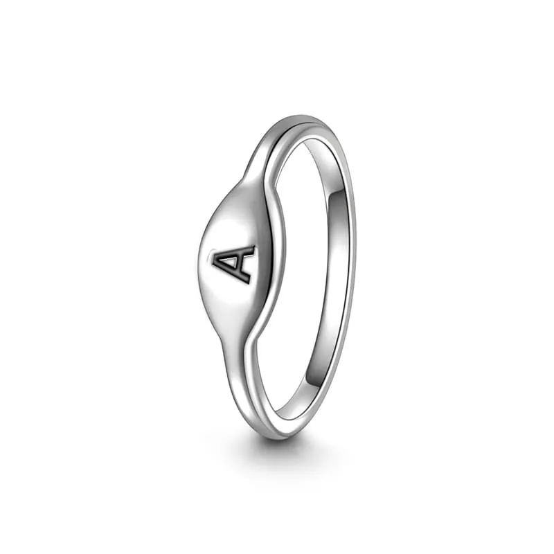 Letter A Ring 925 Sterling Silver 2