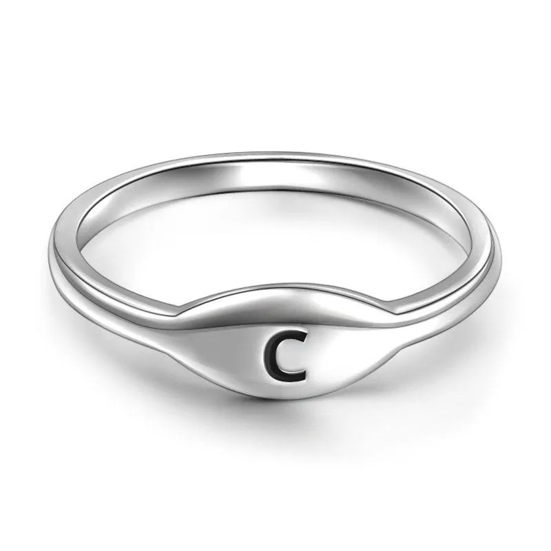 Letter C Ring 925 Sterling Silver 1