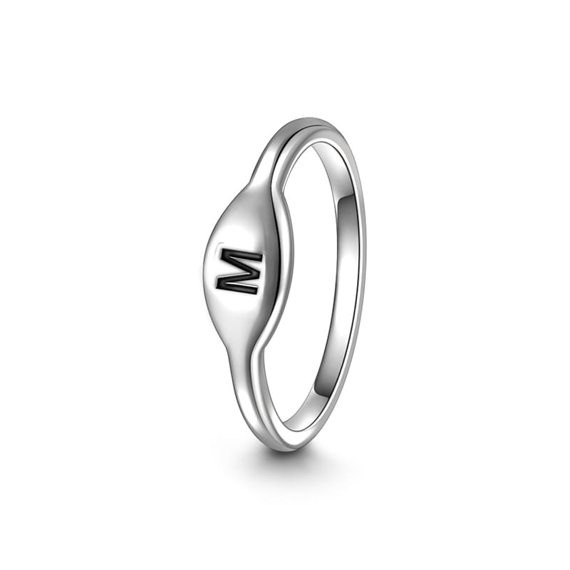 Letter M Ring 925 Sterling Silver 2