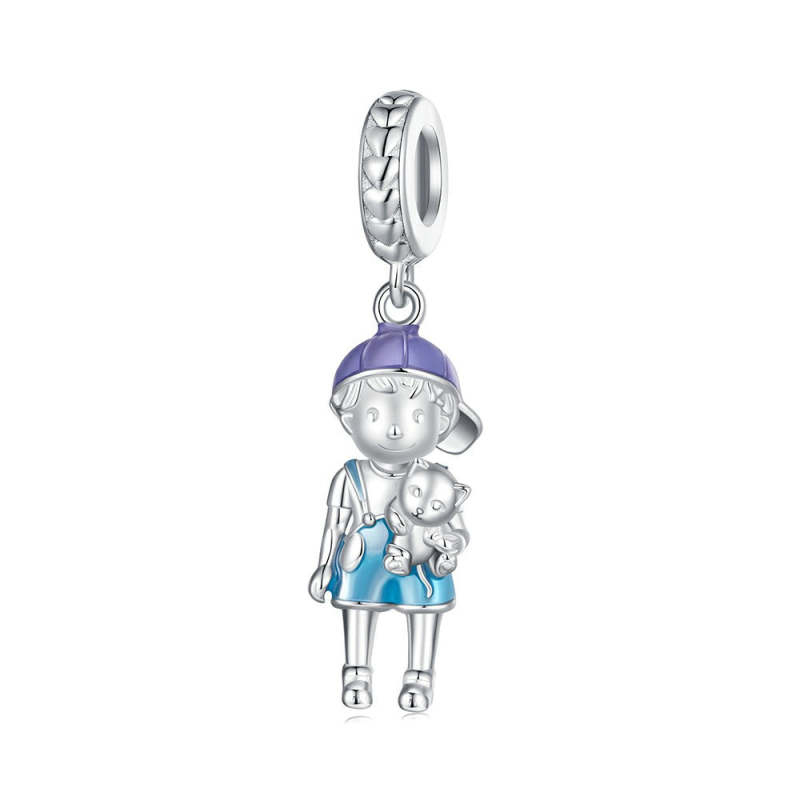 Little Boy Dangle Charm Silver