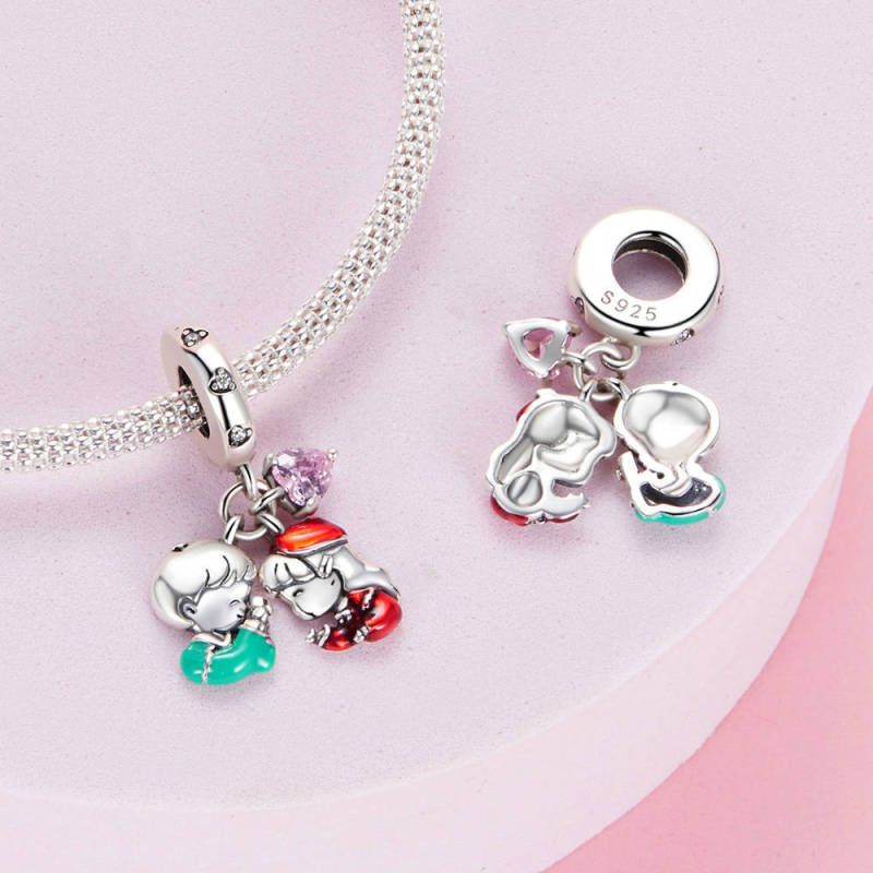 Little Boy Girl Pendant Dangle Charm Silver Christmas Gifts 2