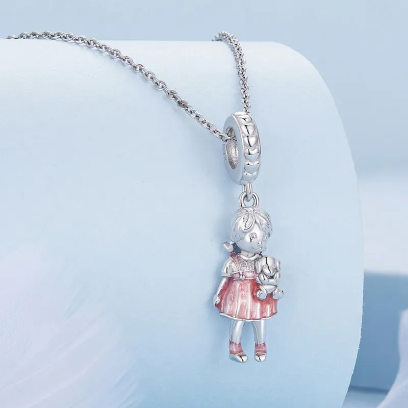 Little Girl Dangle Charm Silver 1