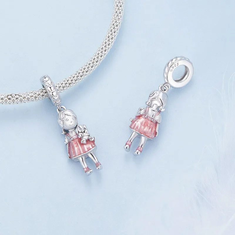 Little Girl Dangle Charm Silver 2