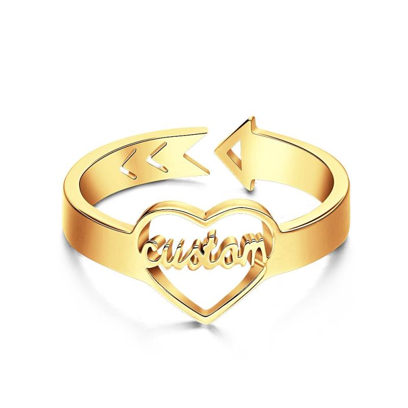 Loving Heart Custom Name Adjustable Ring For Women Girls Engagement Gift 4