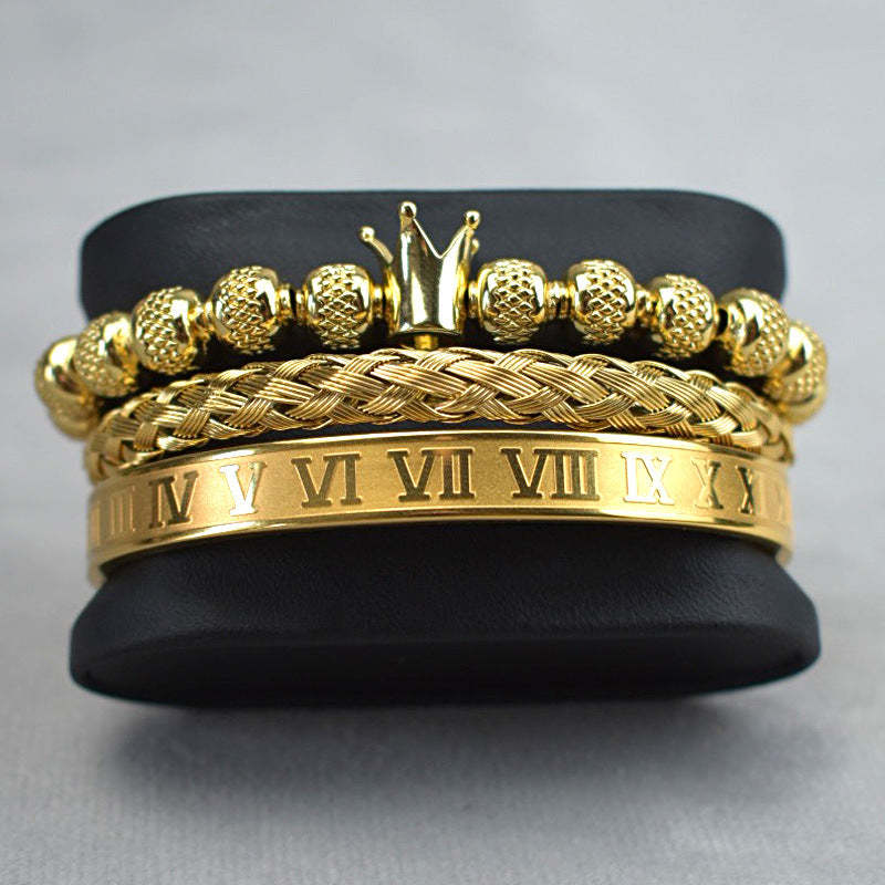 Luxury Crown Bracelet Set Classic Royal Men's Bracelet in 4 colors Perfect Gift for Men 3