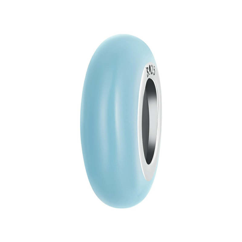 Macaron Cyan Stopper Charm Spacer Charm Silver