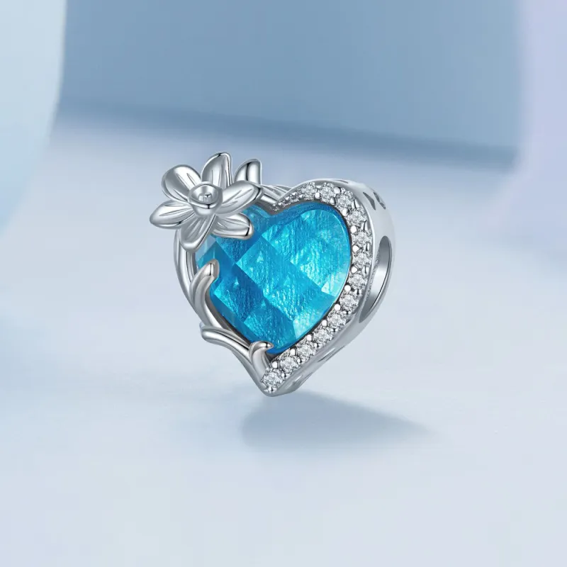 March Birthstone Blue Charm Silver 1