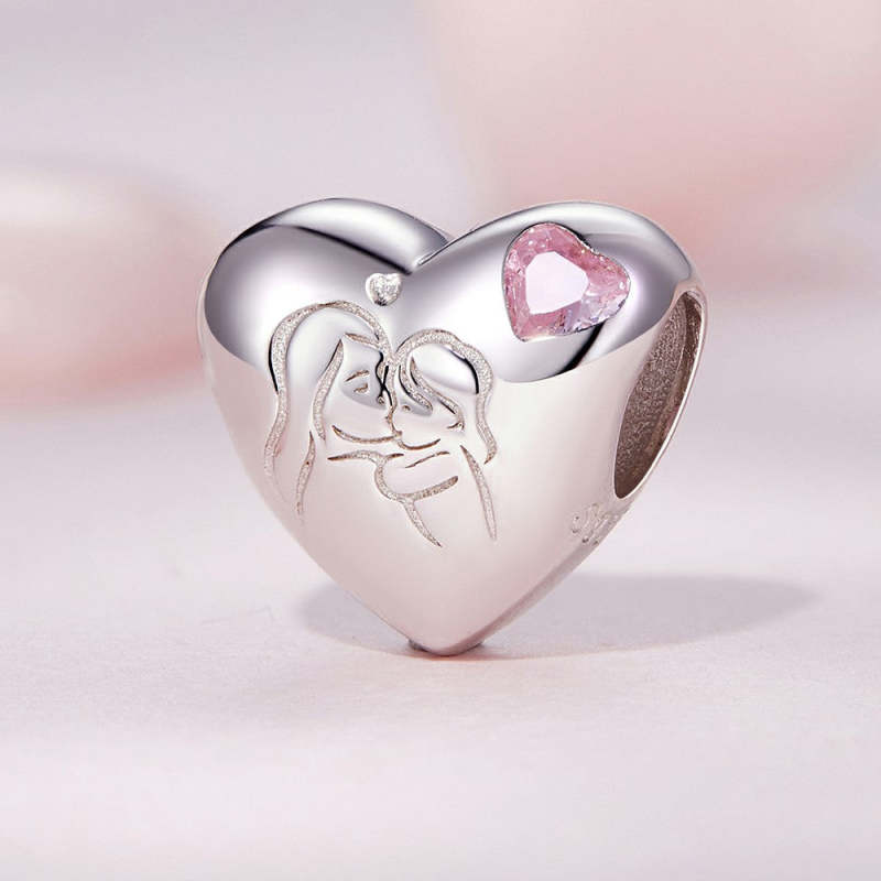 Maternal Love Heart Charm Silver Mother's Day Gifts 1