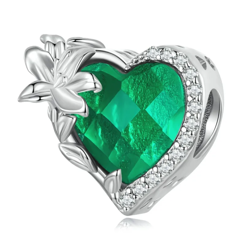 May Birthstone Green Charm Silver