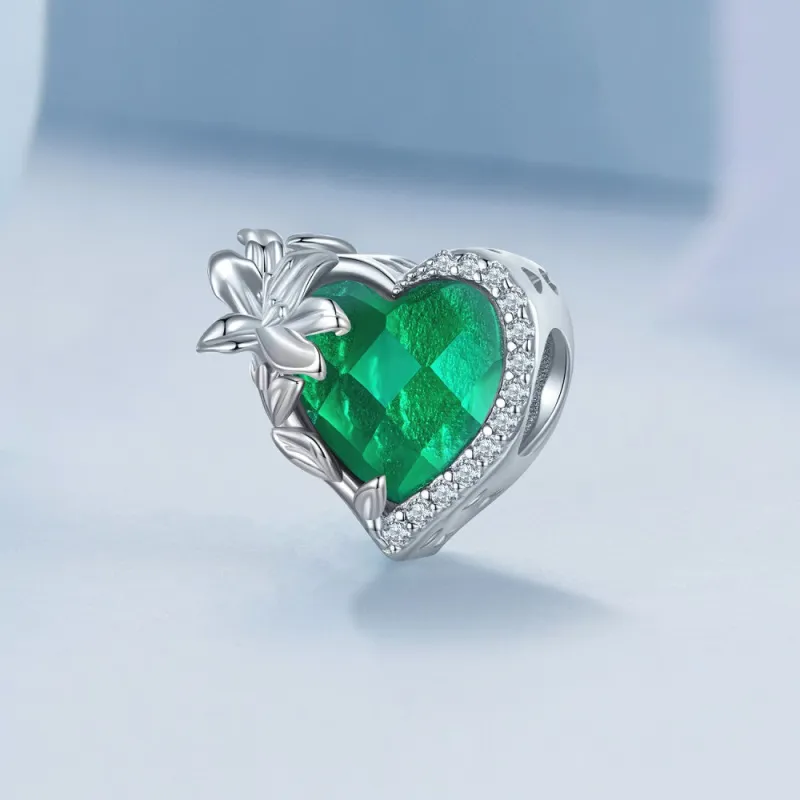 May Birthstone Green Charm Silver 1