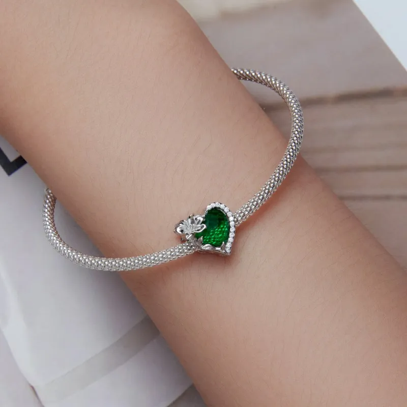 May Birthstone Green Charm Silver 3