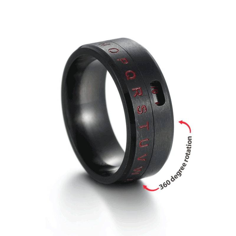 Men's Letter Anxiety Fidget Ring Anti-anxiety Relief Ring Birthday Gift