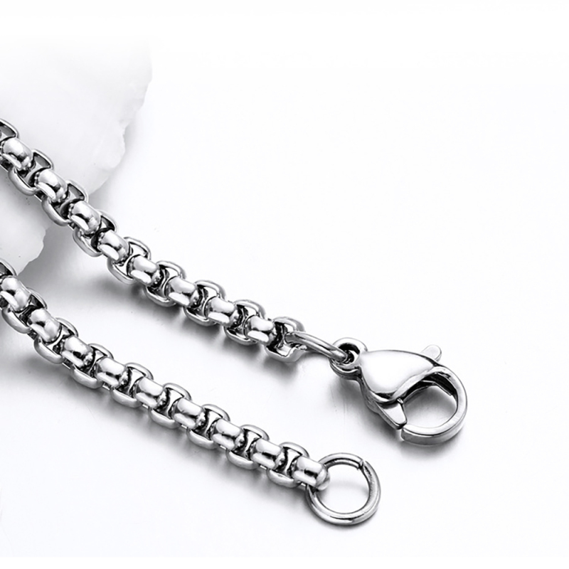 Men's Necklace Rounded Box Chain Punk Stacking Chain Gift For Boyfriend 4