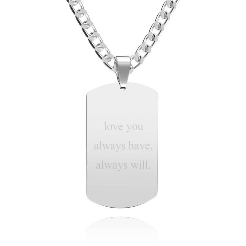 Men's Photo Tag Necklace With Engraving Stainless Steel Gifts For Him 1