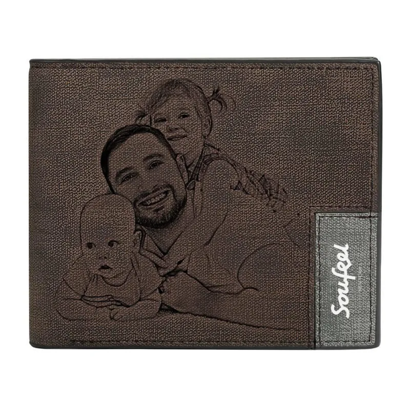 Mens Wallet, Personalized Wallet, Photo Wallet with Engraving Gift for Men 1