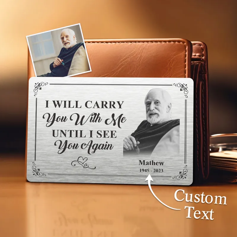 Men's Wallet Set, Personalized Wallet, Photo Wallet with Engraving Wallet Card for Farther's Day 1