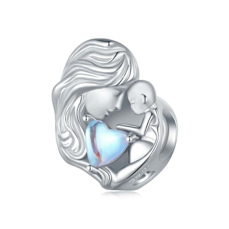 Moonstone Parent-child Charm Silver