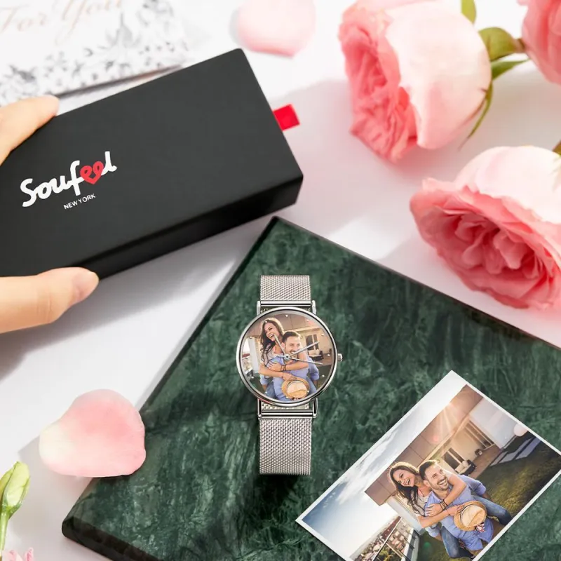 Mother's Personalized Engraved Photo Watch Alloy Bracelet Mother's Day Gift for Her Custom Photo Watch 36mm 5