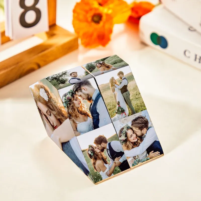 Multiphoto Heart-Shaped Rubic's Cube Personalized Folding Picture Cube Photo Frame Valentine's Day Gifts 2