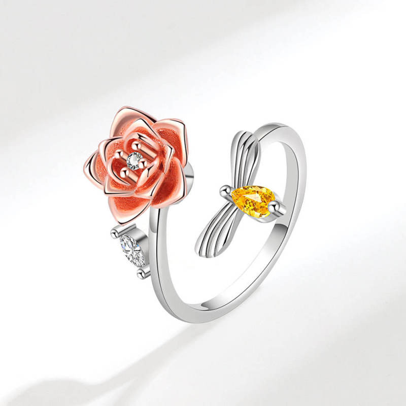 New style fidget rose ring adjustable fidget ring anxiety relief gift for her