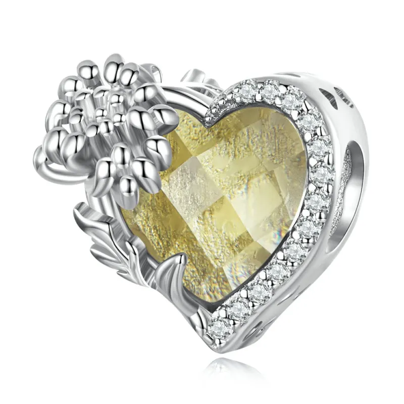 November Birthstone Yellow Charm Silver