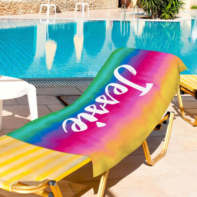 Personalised Towel Engraved with Name Colorful-Jessie 3