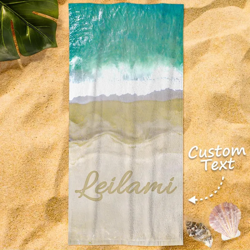 Personalised Towel Engraved with Name Colorful-Leilami