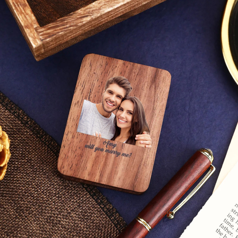 Personalization Jewelry Box Slim Engagement Ring Box Unique Ring Box Wooden Ring Box 4