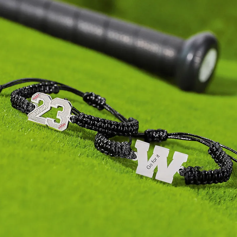 Personalized Baseball Bracelet Braided Rope Adjustable Bracelet Gift for Baseball Players Sport Lovers 3