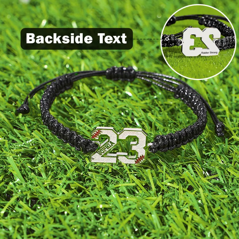 Personalized Baseball Bracelet Braided Rope Adjustable Bracelet Gift for Baseball Players Sport Lovers 1