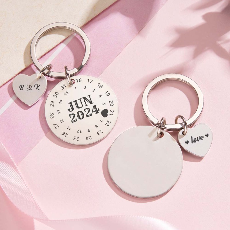 Personalized Calendar Keychain Date Keychain Significant Date Marker Best Anniversary Gift Valentine's Day Gifts For Couples 4