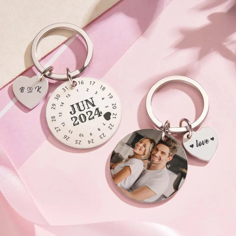 Personalized Calendar Keychain Date Keychain Significant Date Marker Best Anniversary Gift Valentine's Day Gifts For Couples 1