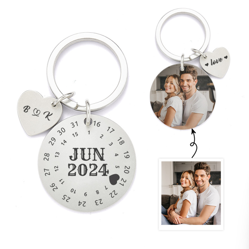 Personalized Calendar Keychain Date Keychain Significant Date Marker Best Anniversary Gift Valentine's Day Gifts For Couples