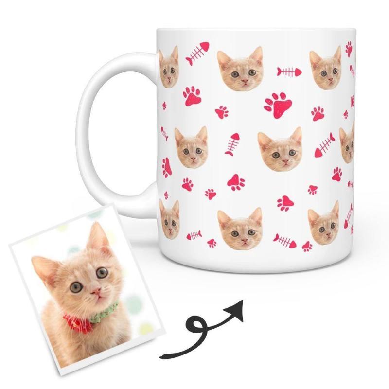 Personalized Cat Photo Mug - Custom Cat Coffee Mug - Put Cat Face on Mug 2