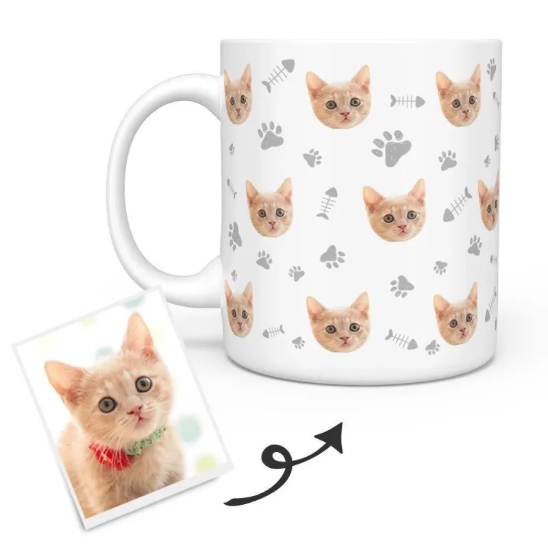 Personalized Cat Photo Mug - Custom Cat Coffee Mug - Put Cat Face on Mug 4