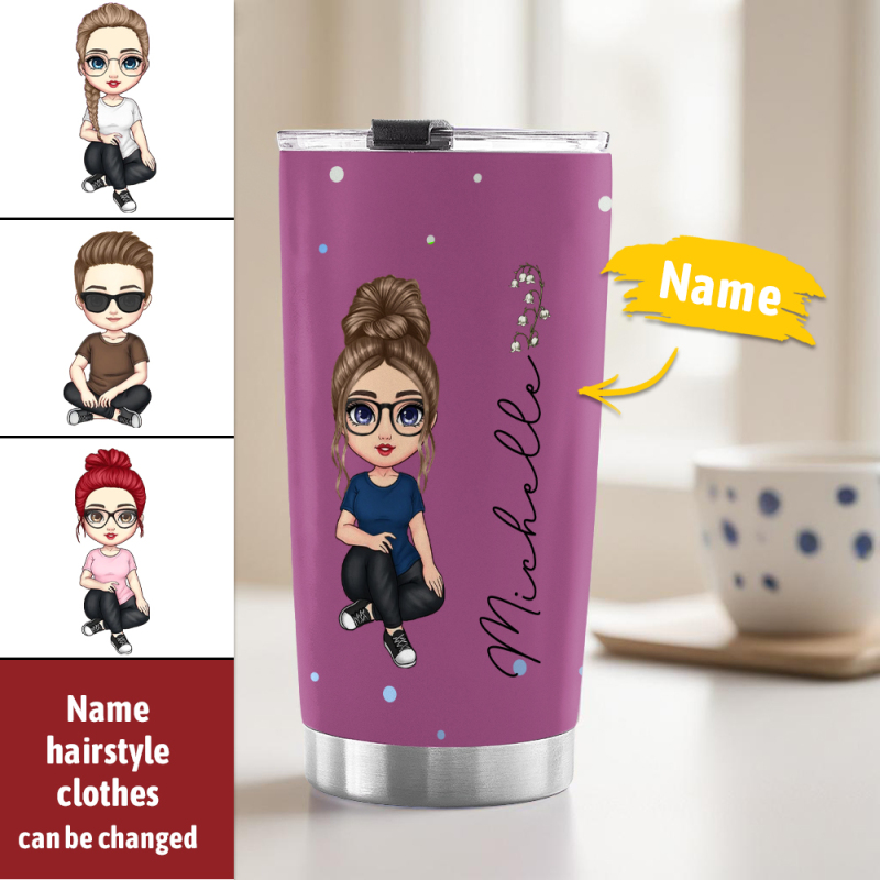 Personalized Cute Cartoon Birth Flower Water Cup Personalized Tumbler Cup Custom Name Cup Back to School Gift for Kids 1