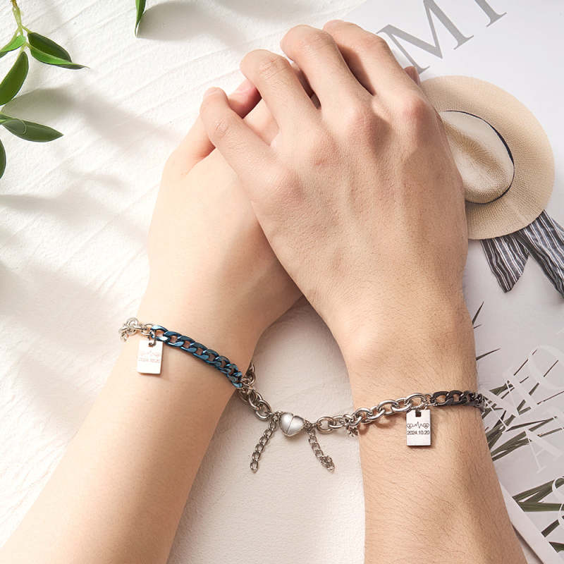 Personalized Engraved Bracelet Splicing Chain Fashion Gift 1