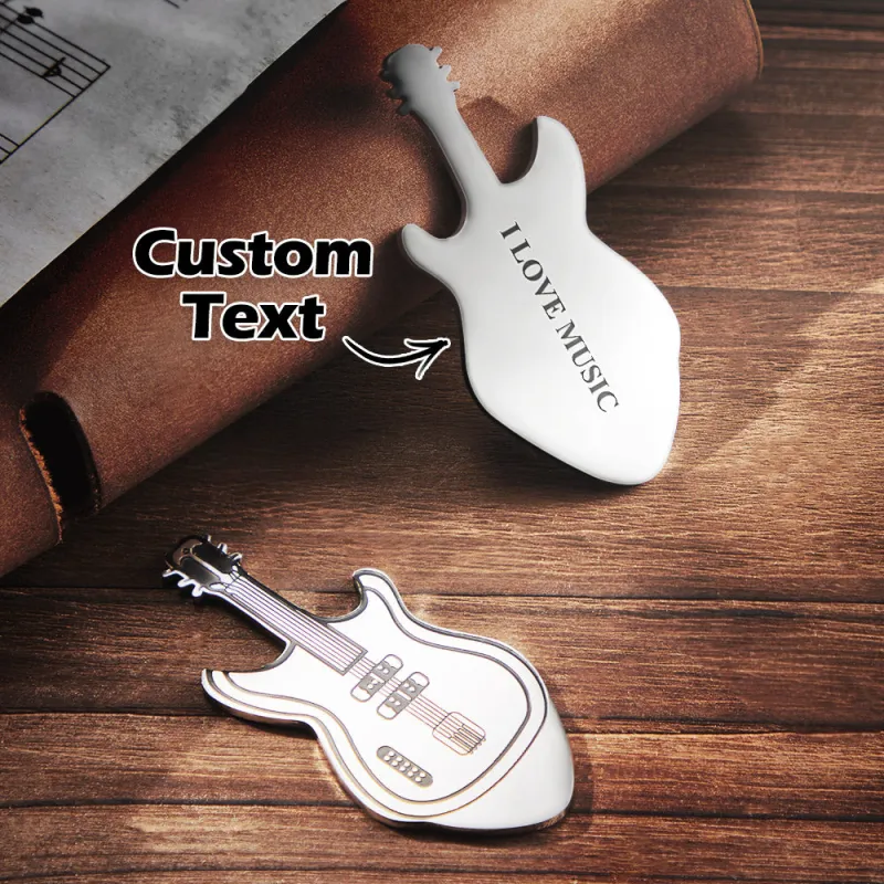 Personalized Engraved Guitar Pick Custom Guitar-Shaped Pick Gift for Guitarist