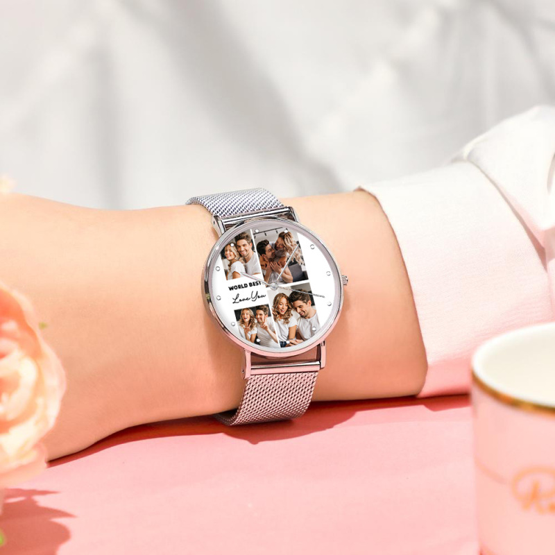 Personalized Engraved Photo Watches With Alloy Strap Valentine's Day Gift For Him 1