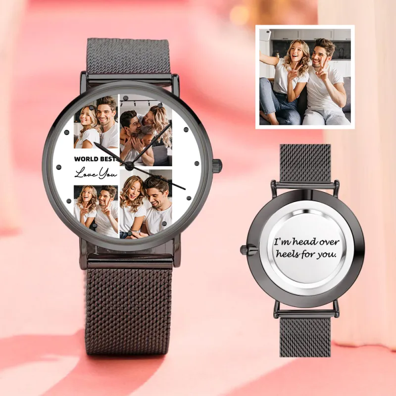 Personalized Engraved Photo Watches With Alloy Strap Valentine's Day Gift For Him 2