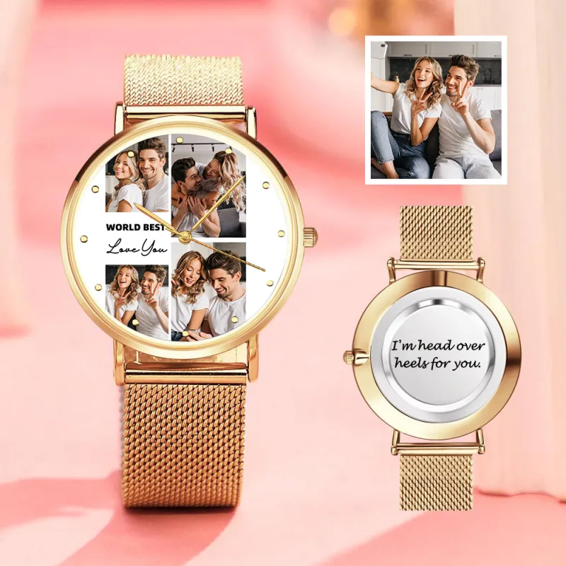 Personalized Engraved Photo Watches With Alloy Strap Valentine's Day Gift For Him 3