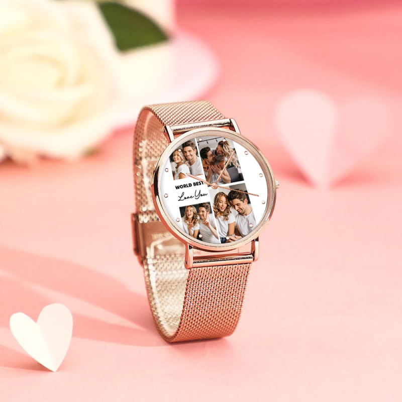 Personalized Engraved Photo Watches With Alloy Strap Valentine's Day Gift For Him 4