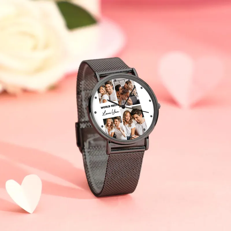 Personalized Engraved Photo Watches With Alloy Strap Valentine's Day Gift For Him 5