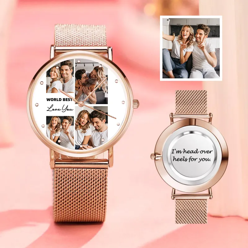 Personalized Engraved Photo Watches With Alloy Strap Valentine's Day Gift For Him 6