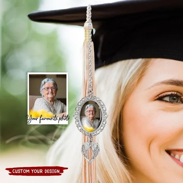 Personalized Graduation Tassel Photo Charm, Memorial Graduation Gift 1