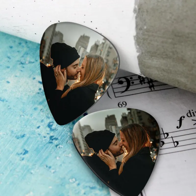 Personalized Guitar Pick with Photo for Musicians Customized for Boyfriend Christmas Gifts -12Pcs 4