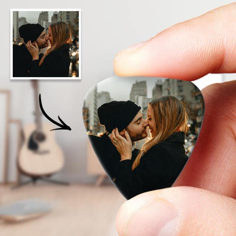 Personalized Guitar Pick with Photo for Musicians Customized for Boyfriend Christmas Gifts -12Pcs 1