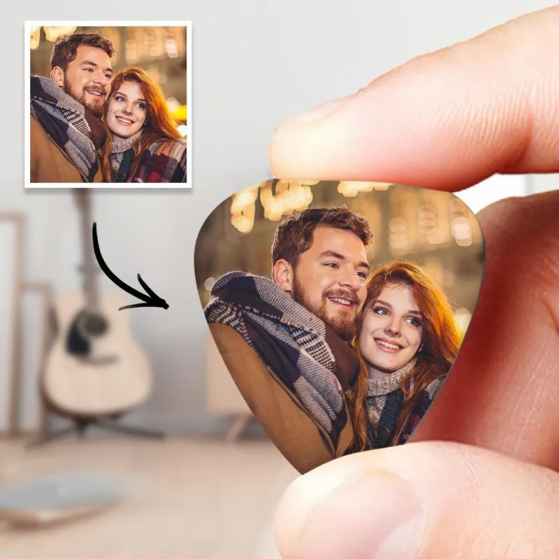 Personalized Guitar Pick with Photo for Musicians Customized for Boyfriend Christmas Gifts -12Pcs