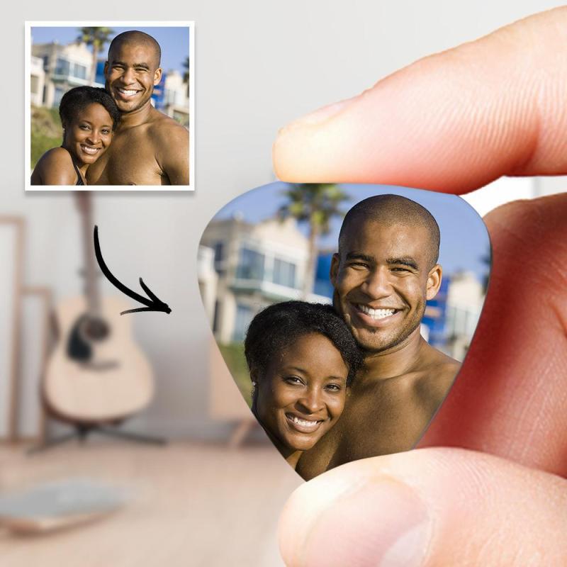 Personalized Guitar Pick with Photo for Musicians Customized Valentine's Day Gift for Boyfriend 12 Pcs 1