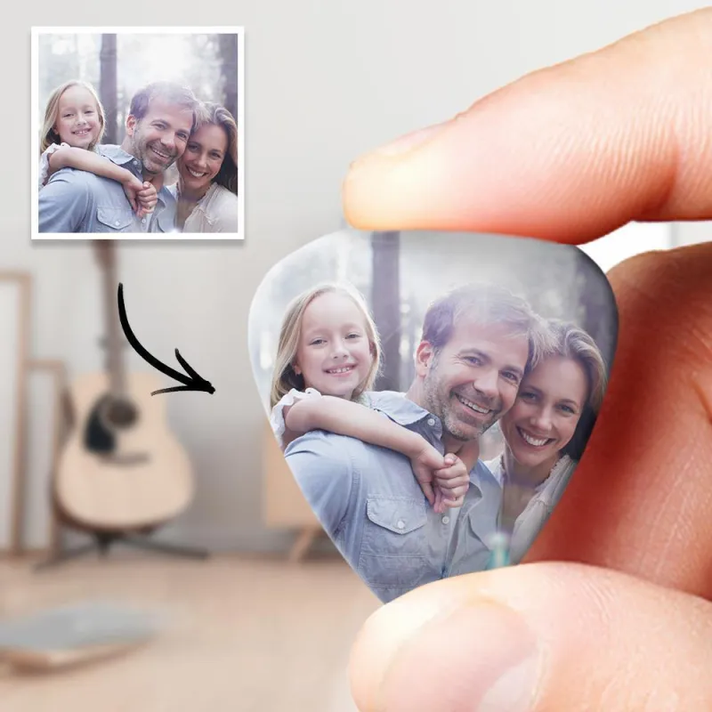 Personalized Guitar Pick with Photo Gift for Family -12Pcs